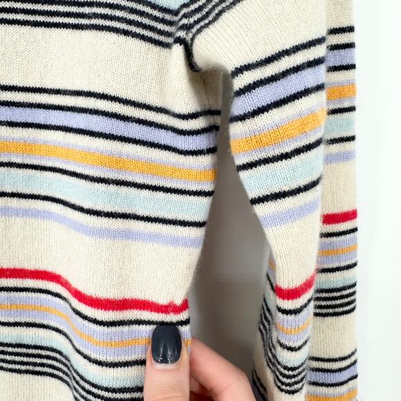 J. Crew Collection 100% Cashmere Striped Sweater Crew Neck Multicolor Pullover - Picture 5 of 11